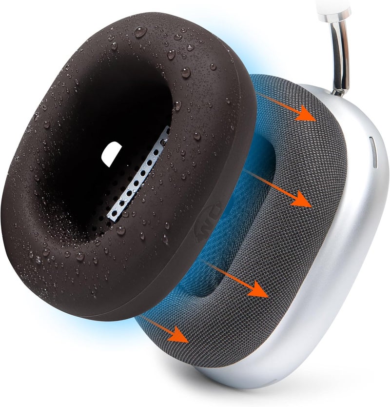WC SweatZ Max - Patented Protective Earpad Covers for Airpods Max Made by Wicked Cushions | Sweatproof & Easily Washable | Full Earpad Sweat Protection | Brown - Image 1