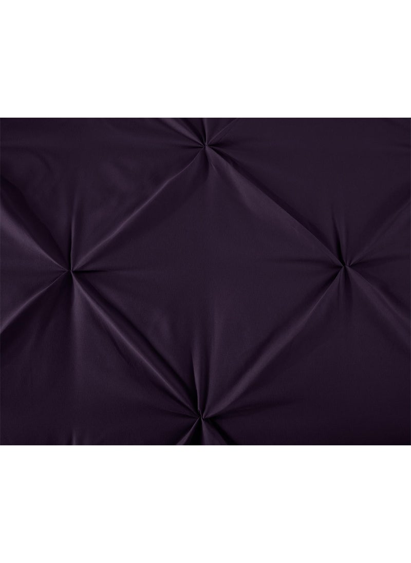 Chezmoi Collection Chezmoi Collection Berlin Purple Pinch Pleat Extra Wide King Comforter Set  3-Piece (Comforter and Pillow Shams) - Soft Pintuck  Lightweight All Season Microfiber  - Image 5
