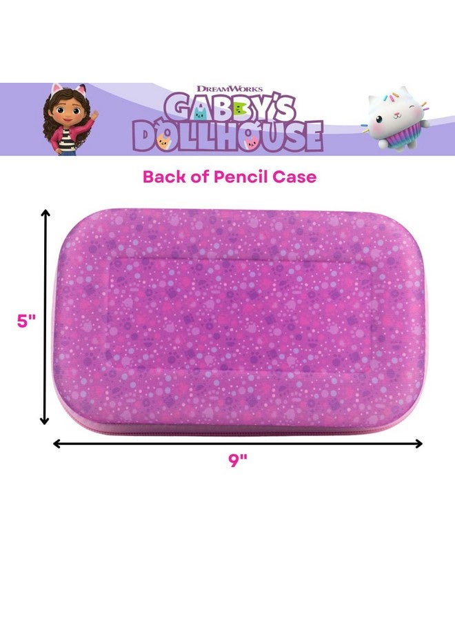 Innovative Designs Gabby’S Dollhouse Pencil Case Set With Stickers And Gel Pens For Kids Molded With Zip Closure Purple - Image 5