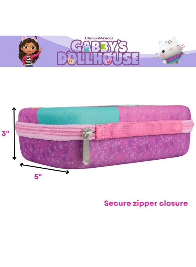Innovative Designs Gabby’S Dollhouse Pencil Case Set With Stickers And Gel Pens For Kids Molded With Zip Closure Purple - Image 4