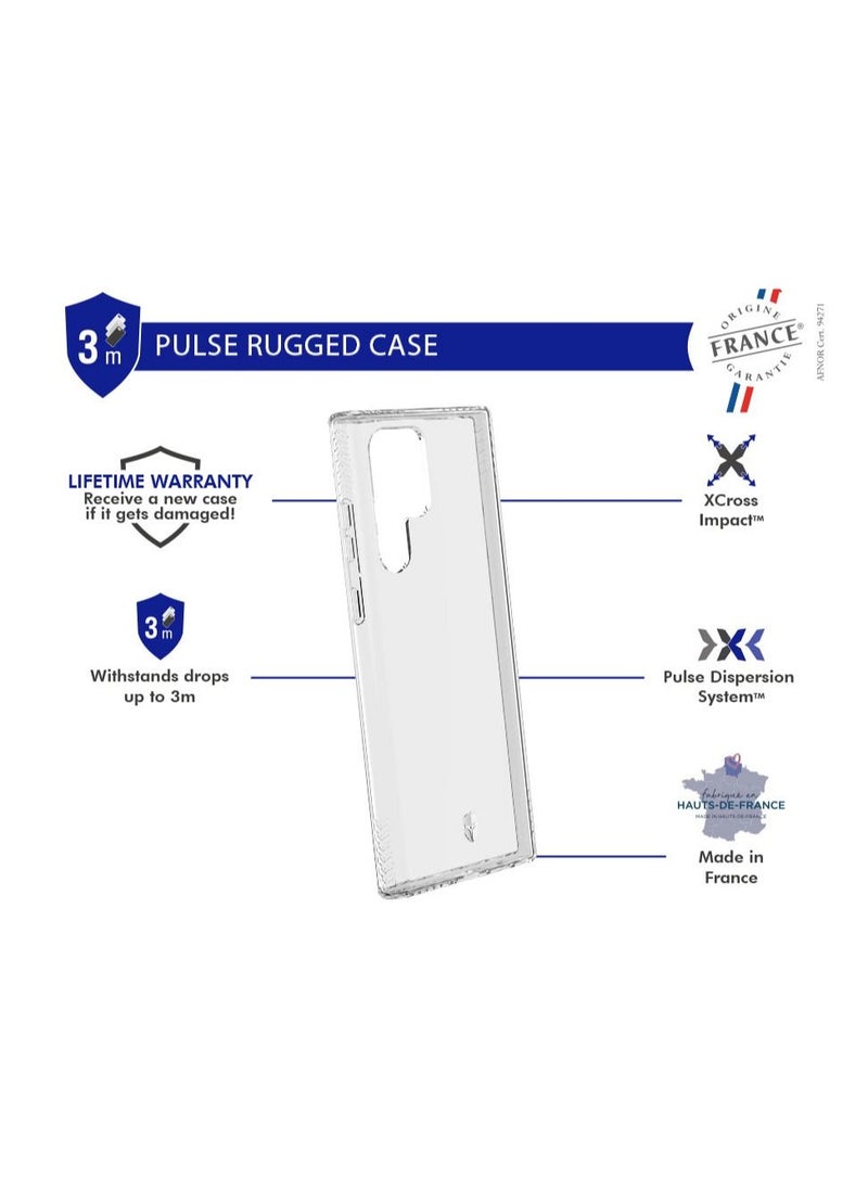 FORCE Force Case Samsung Galaxy S22 Ultra PULSE Made in France Reinforced Case Lifetime Warranty Transparent  - Image 2