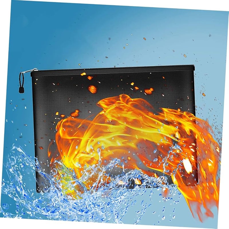 حقيبة وثائق سوداء مقاومة للحريق منظمة لحفظ النقود والأشياء الثمينة للاستخدام في السفر والأعمال - Image 4