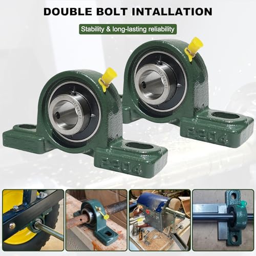 SACKORANGE 2 Pack UCP204-12 Pillow Block Mounted Ball Bearing - 3/4" Bore - Solid Cast Iron Base - Self Aligning - Image 5