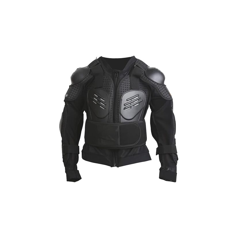 واقي صدر وعمود فقري للدراجات النارية، سترة واقية للجسم، واقيات للمرفقين والركبتين والساقين، طقم واقيات للجسم بالكامل للدراجات النارية (المقاس: أسود - كبير جدًا) 0.8 كجم، 50 × 30 × 8 سم - Image 1