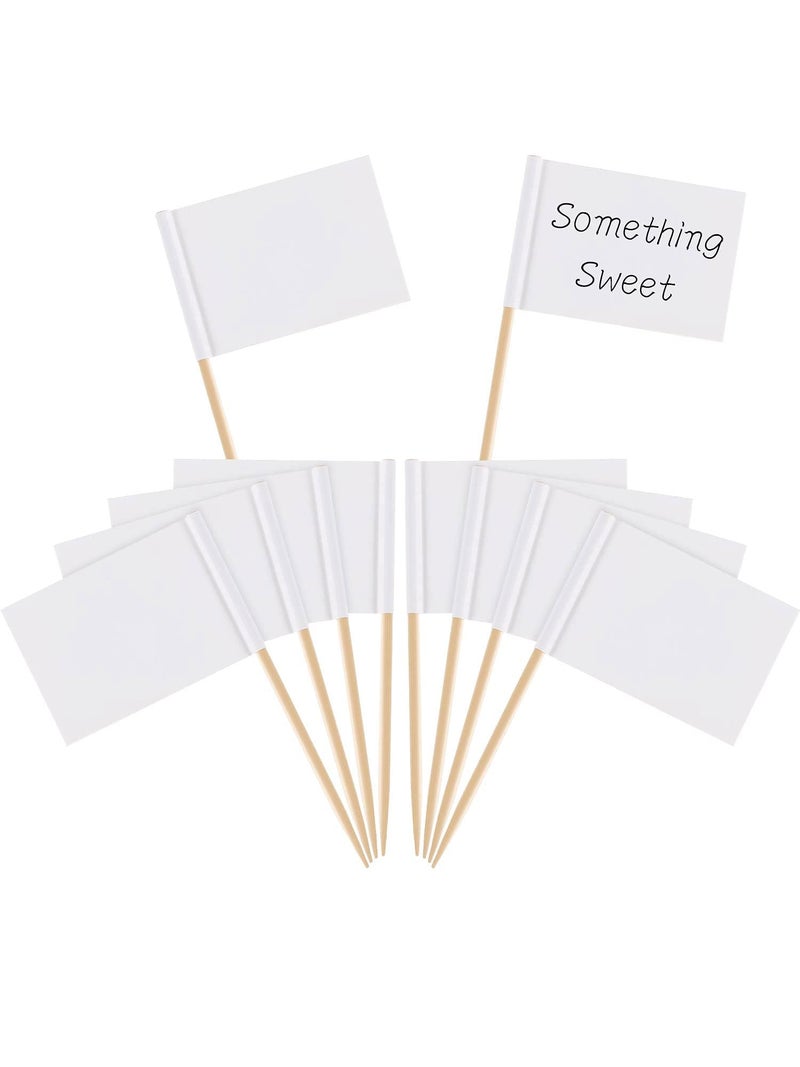 100 Pieces Blank Toothpick Flags Cheese Markers Food Labels for Party Buffet Cheese Labels for Charcuterie Board Accessories Flag Toothpicks for Appetizers