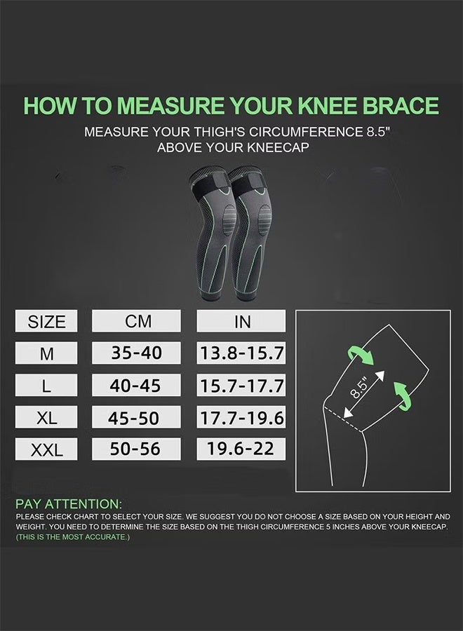 Happy D Leg Compression Sleeve Full Leg 2 Pack Long Knee Brace for Men Women Knee Support Protector for Running,Weightlifting, Workout and other Sport - Image 3