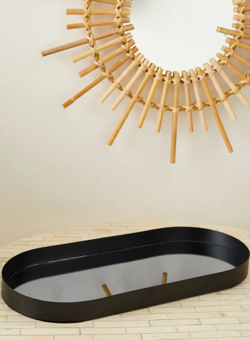 present time Mirage Oval Smokey Mirror Display Tray