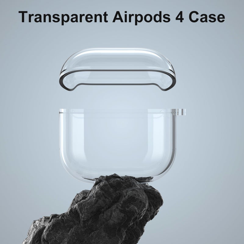 Valkit Compatible AirPods 4 Case Cover, Soft TPU Airpods 4th Generation Case Clear with Cleaner Kit, Shockproof Protective Cases with Keychain for Apple AirPods 4 Gen Cases for Women Men - Clear - Image 3
