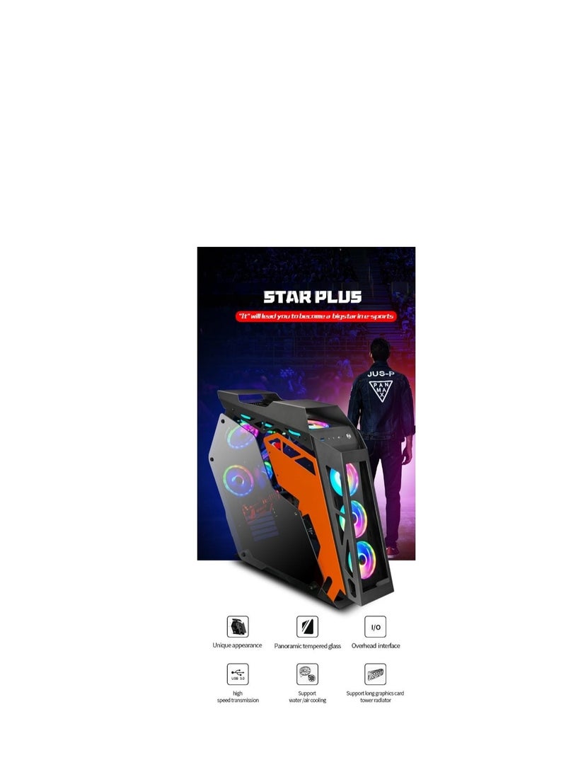 WJCOOLMAN حالة الألعاب الخاصة Star Plus Edition 8 مراوح ARGB - أبيض - Image 3