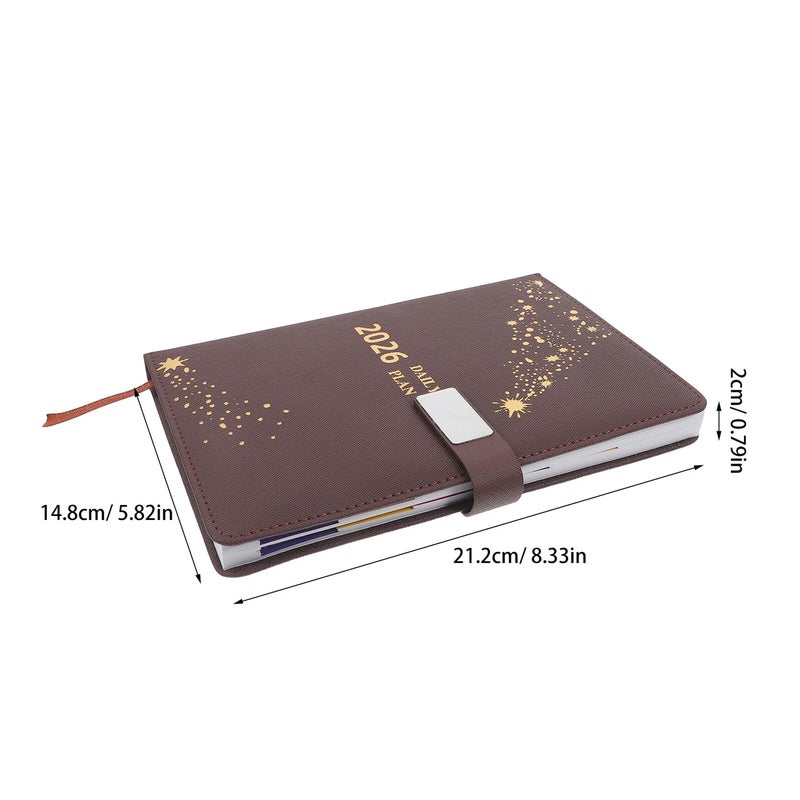 A5 Weekly Monthly Planner Leather Notebook With Index For Business Office Travel - Image 3