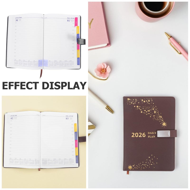 A5 Weekly Monthly Planner Leather Notebook With Index For Business Office Travel - Image 4
