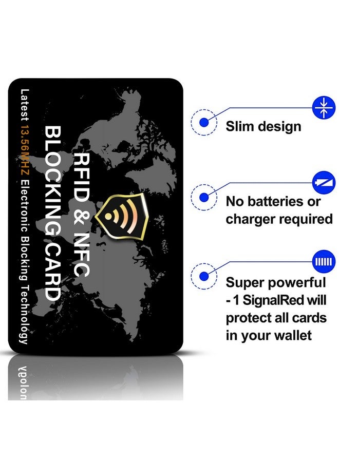 SaiTech IT Rfid Blocking Card Nfc Contactless Debit/Credit Card Atm Passport Protector Ideal For Men & Women Slim With World Map Design Perfectly Fit In Wallet (5 Pcs Black Worldmap)  - Image 5