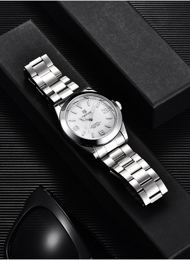 BENYAR - Casual Men's Automatic Watches 50M Waterproof Solid Stainless Steel Bracelet Wrist Watch for Men Luminous Wristwatches - Image 1