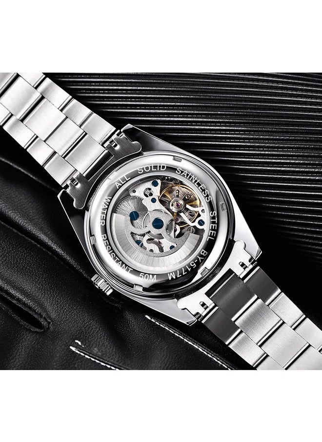 BENYAR - Casual Men's Automatic Watches 50M Waterproof Solid Stainless Steel Bracelet Wrist Watch for Men Luminous Wristwatches - Image 1