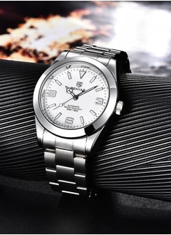 BENYAR Casual Men's Automatic Watches 50M Waterproof Solid Stainless Steel Bracelet Wrist Watch for Men Luminous Wristwatches  - Image 4