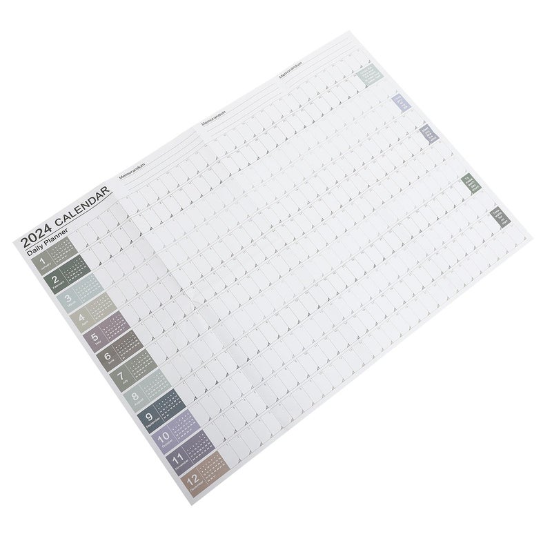 2024 Wall Calendar Planner Soft Pastel Colors Minimalist Hanging Schedule For Home Office - Image 2
