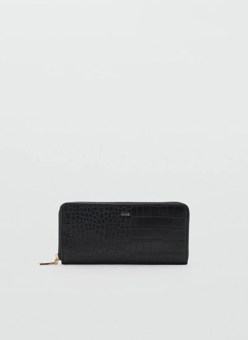 MANGO Casual Croc-Effect Wallet