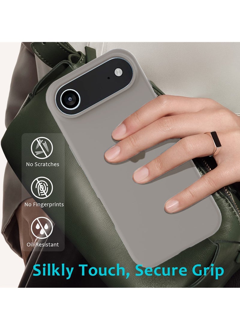 دبليو تيك جراب أبل آيفون  إير 5G 2025 الفاخر عالي الجودة مصنوع من السيليكون السائل (MCRPSN) - رمادي حجري - Image 2