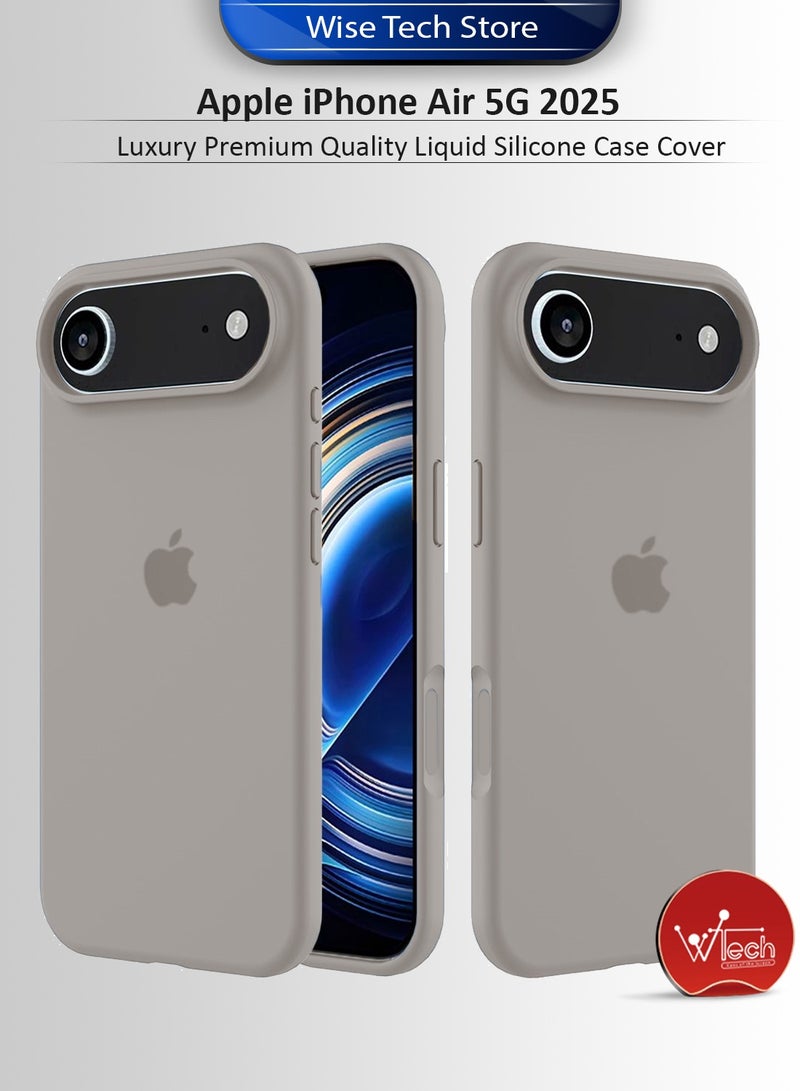 دبليو تيك جراب أبل آيفون  إير 5G 2025 الفاخر عالي الجودة مصنوع من السيليكون السائل (MCRPSN) - رمادي حجري - Image 1