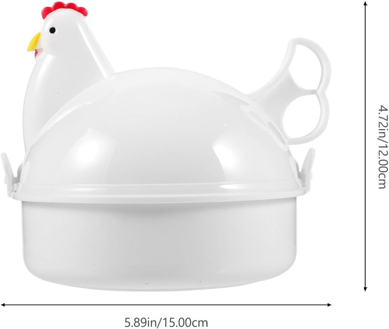 Uonlytech 2pcs Chicken-shaped Microwave Egg Cooker Plastic Household Egg Steamer Reusable Kitchen Accessory for Quick Cooking and Breakfast Preparation - Image 2
