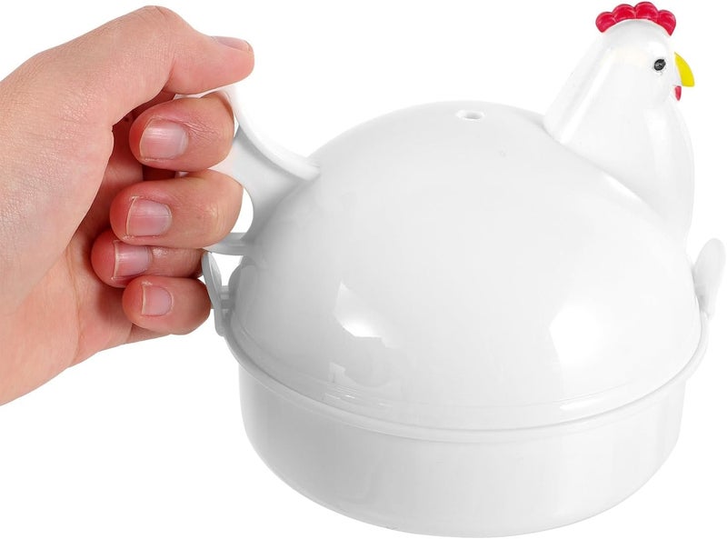 Uonlytech 2pcs Chicken-shaped Microwave Egg Cooker Plastic Household Egg Steamer Reusable Kitchen Accessory for Quick Cooking and Breakfast Preparation - Image 4