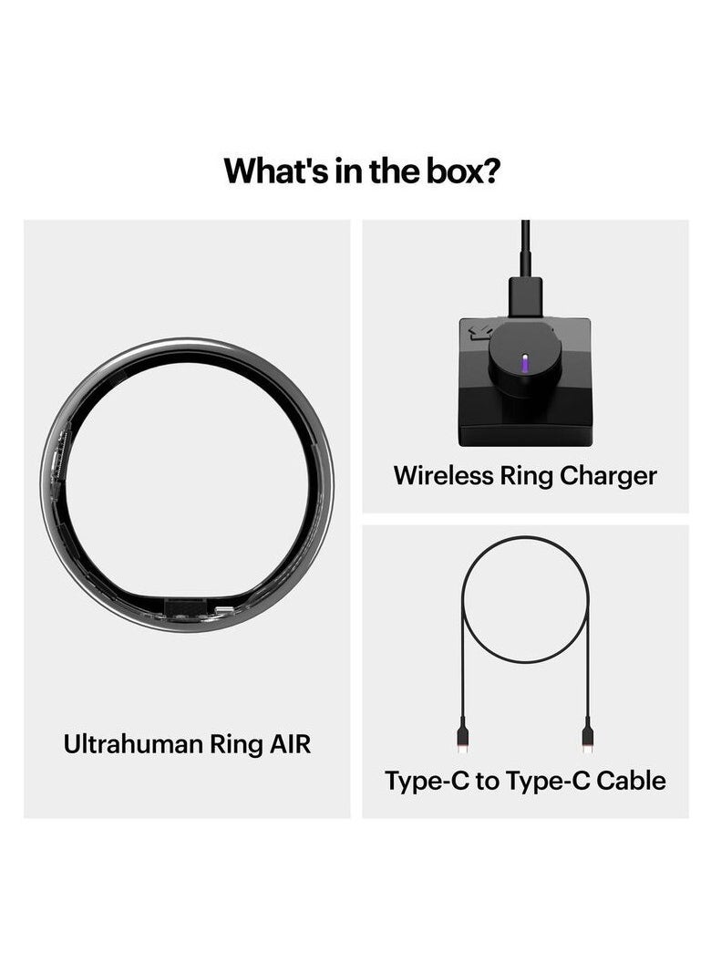 ULTRAHUMAN - Ring AIR - Advanced sleep-tracking wearable, HRV & Temperature Monitoring,Track workout, movement & recovery, Water resistant, 6 Days Battery Life with Lifetime Free Subscription (Size 7) - Air Silver - Image 1