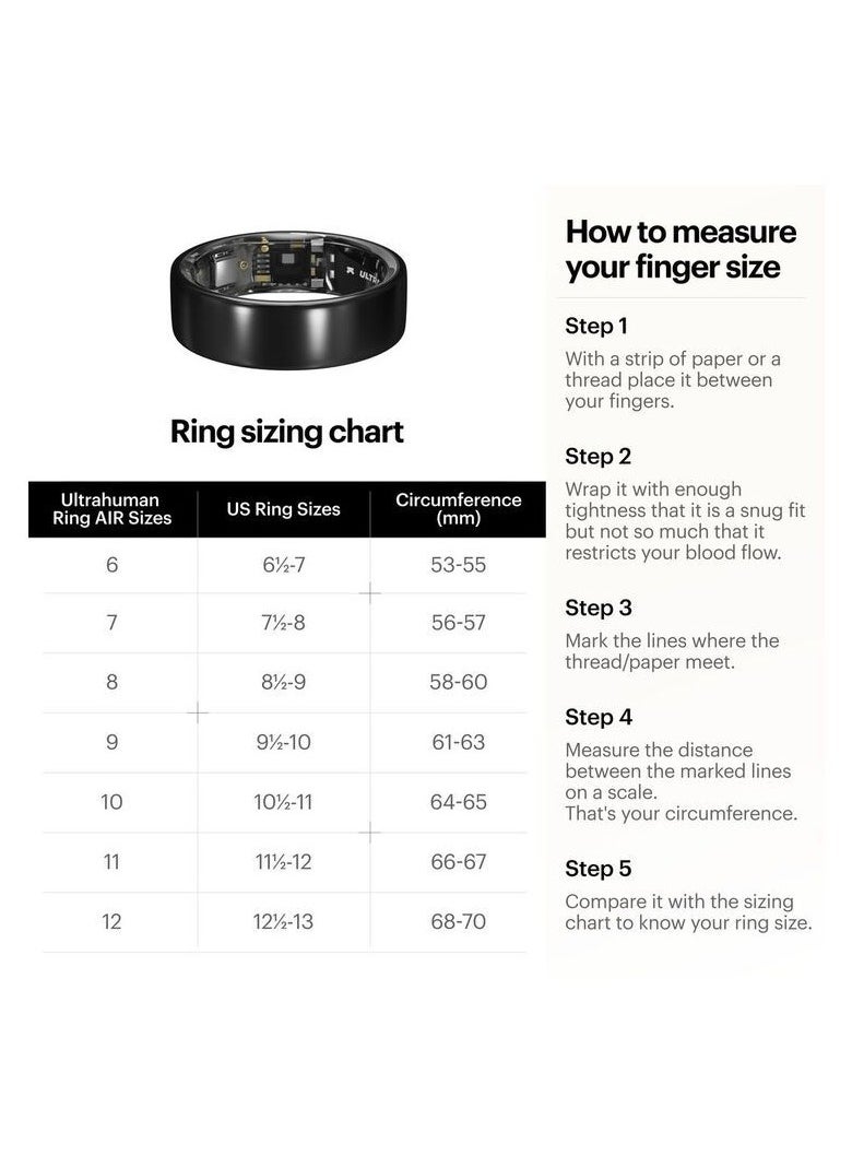 ULTRAHUMAN - Ring AIR - Advanced sleep-tracking wearable, HRV & Temperature Monitoring,Track workout, movement & recovery, Water resistant, 6 Days Battery Life with Lifetime Free Subscription (Size 7) - Air Silver - Image 1