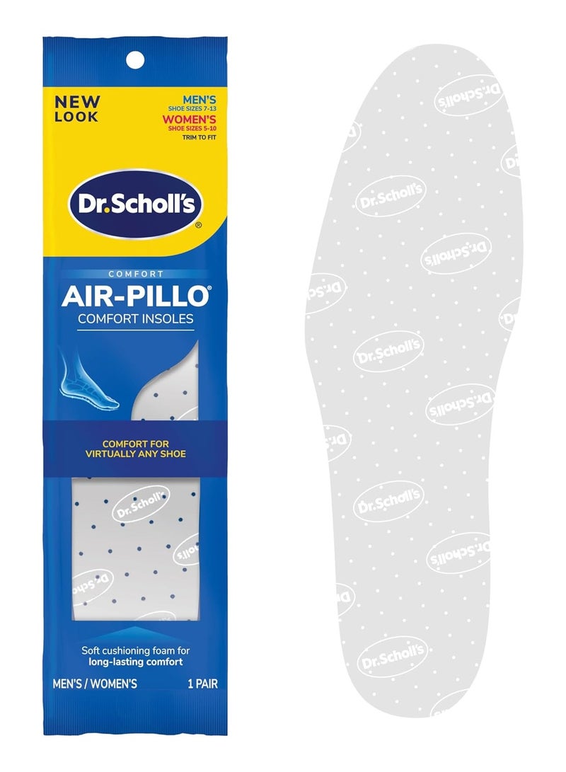 Dr. Scholl's AIR-PILLO Insoles Ultra-Soft Cushioning and Lasting Comfort with Two Layers of Foam that Fit in Any Shoe, One pair
