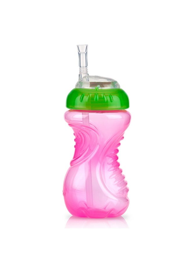 Nuby Nuby No-Spill Soft Straw Easy Grip Sippy Cup for Girls - (3-Pack) 10 Oz - 12+ Months  - Image 3