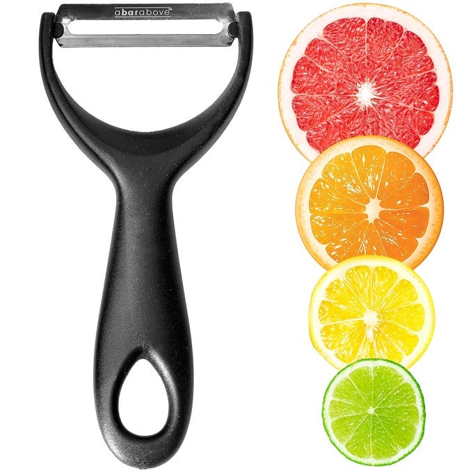 STAINLESSSTEEL CITRUS PEELER PREMIUM FRUIT PEELER FOR ORANGES LEMONS AND LIMES BARTENDER GARNISH TOOL FOR COCKTAILS PROFESSIONAL GRADE ZESTER DURABLE BAR TOOL FOR HOME AND BAR USE
