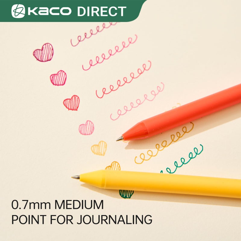 Kaco PURE Gel Pens 20 Pieces 0.7mm Assorted Color Ink Aesthetic Journaling Pens Cute, Retractable, Soft Touch Barrel, Quick Drying - Image 5