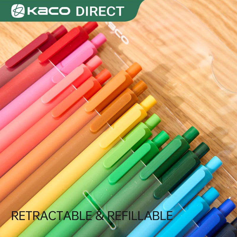 Kaco PURE Gel Pens 20 Pieces 0.7mm Assorted Color Ink Aesthetic Journaling Pens Cute, Retractable, Soft Touch Barrel, Quick Drying - Image 3