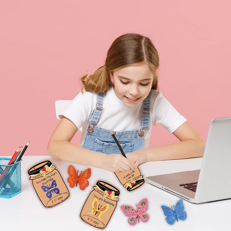 Children'S Valentine'S Day Gift Card Set With Butterfly Doll Boys Girls Valentine'S Day Card Classroom Gift Exchange - Image 4