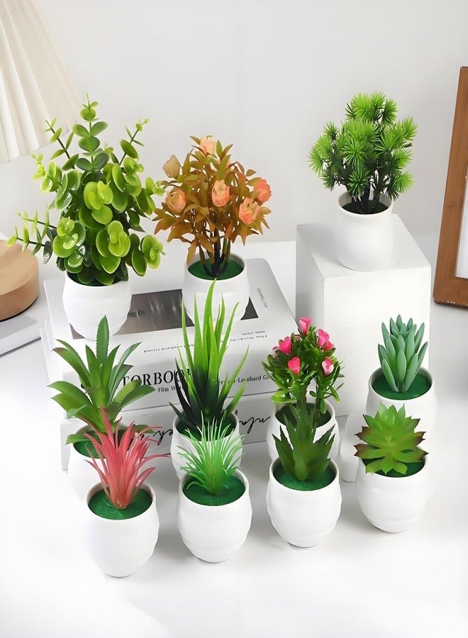 نباتات اصطناعية، عشب أخضر صناعي بلاستيكي، شجيرات نباتية مزيفة مع أصص لتزيين الحمام والمنزل والمكتب، ديكورات منزلية - Image 5
