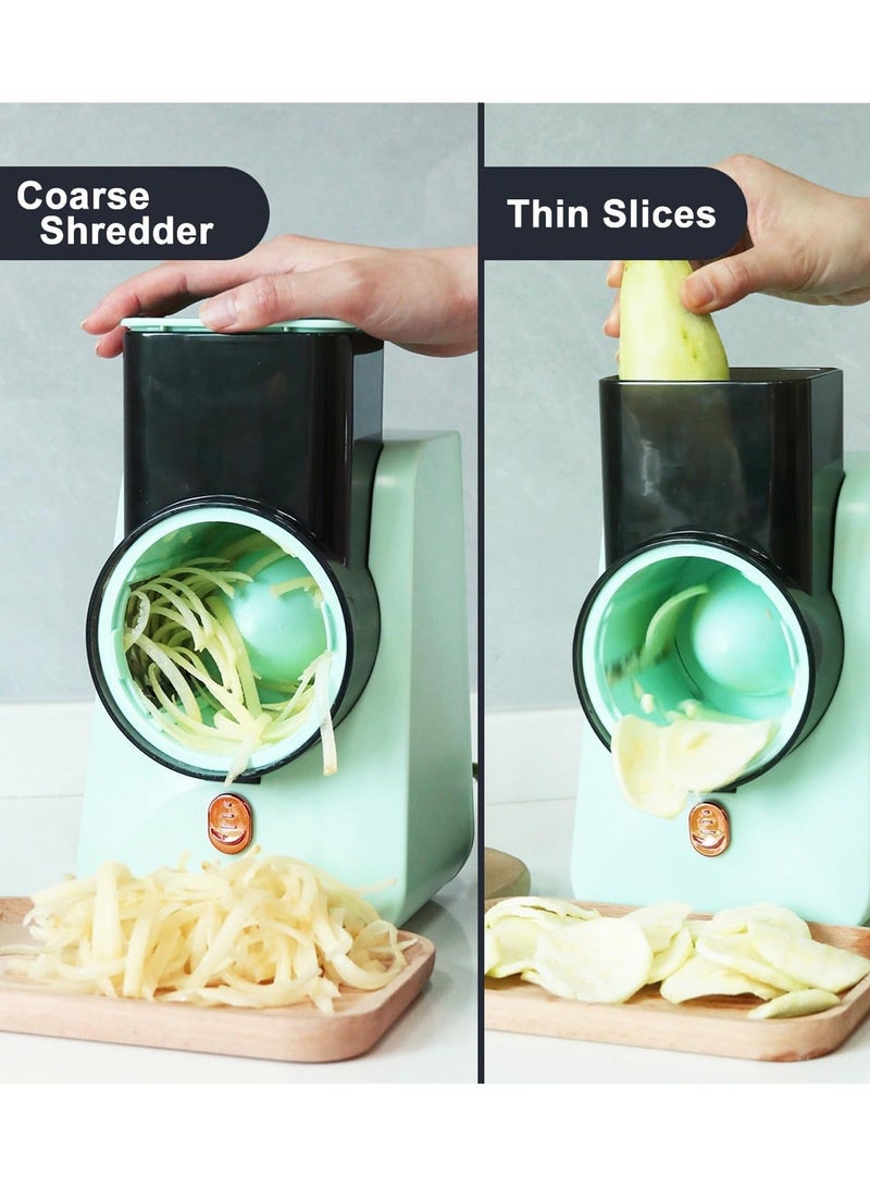 Denx DX2042 - Electric Vegetable Cutter , Electric Cheese Grater Detachable Cheese Shredder with 3 Blades USB Rechargeable Vegetable Chopper Professional Multipurpose Electric Slicer for Meat Fruit Vegetable - Image 3