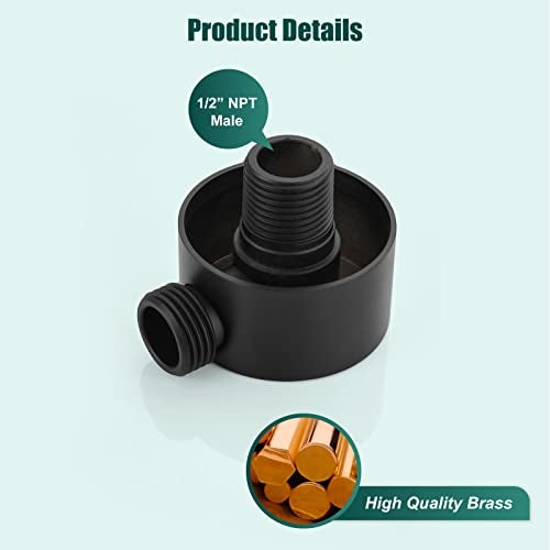 Heyalan Brass Round Handheld Shower Wall Supply Elbow Wall Mount Hose Connector for Shower Handheld Without Shower Hand and Hose Wall Elbow for Hand Shower - Image 5