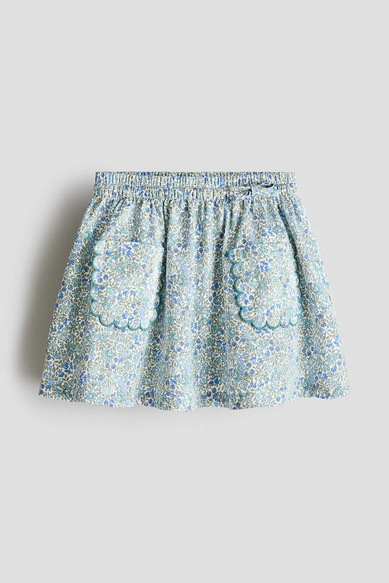 H&M Floral-print poplin skirt