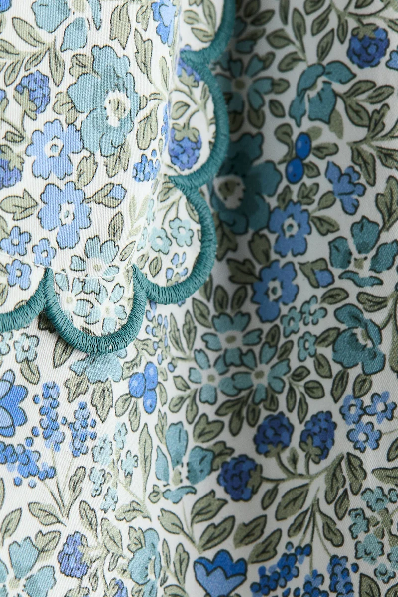 H&M Floral-print poplin skirt