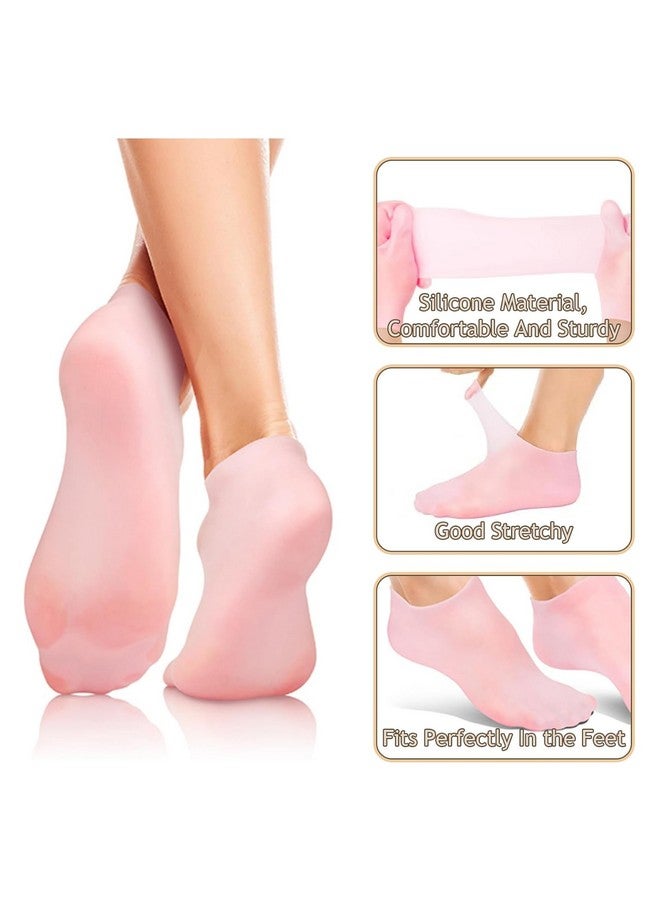 PRIMEFAIR Silicone Heel Socks with Moisturizing Oil and Vitamin E, 2 Pairs, Foot Care for Men and Women - Image 3