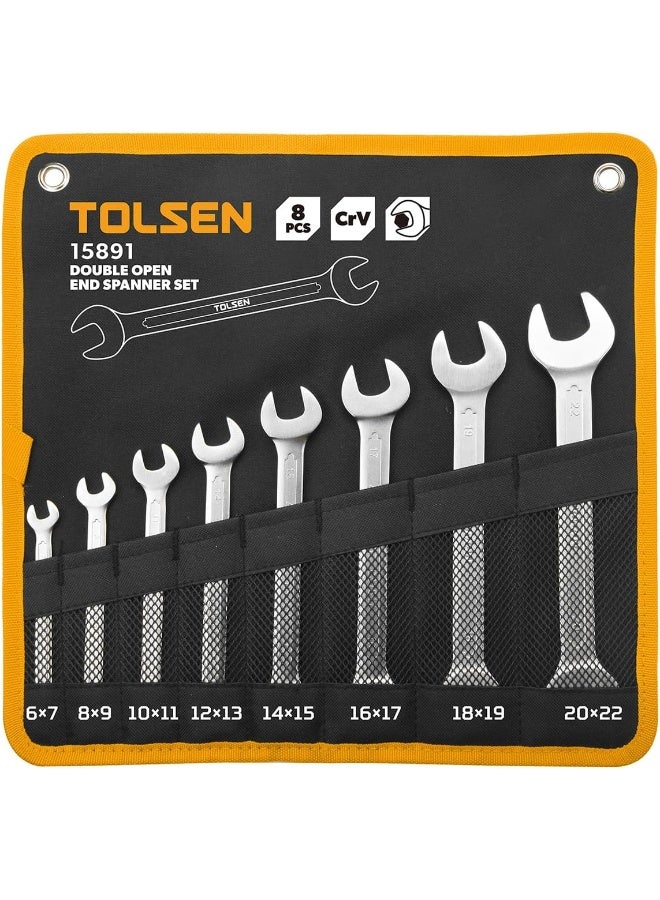 Tolsen 8Pcs Double Open End Spanners Set