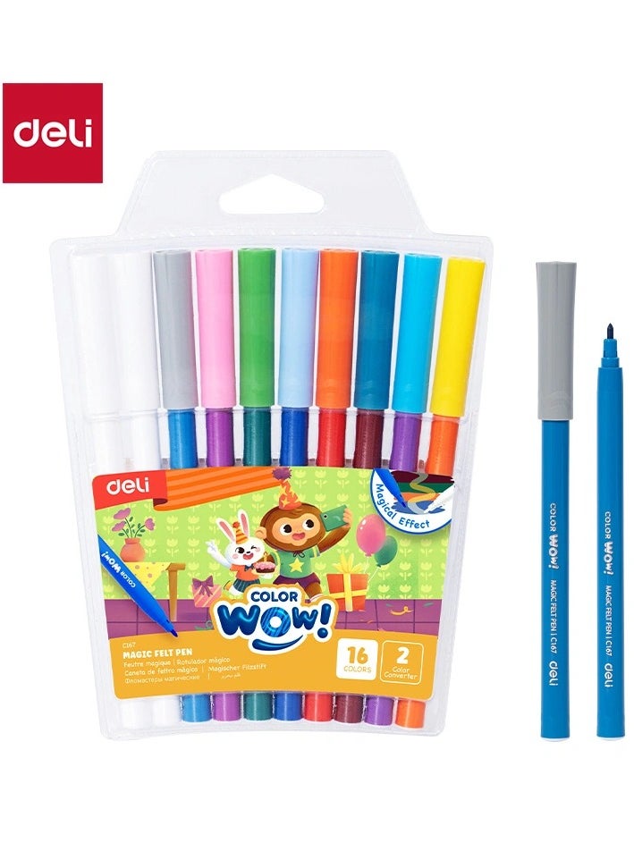 Deli 10-Piece Magic Felt Pen Set With Colour Convertors Multicolour  - Image 1