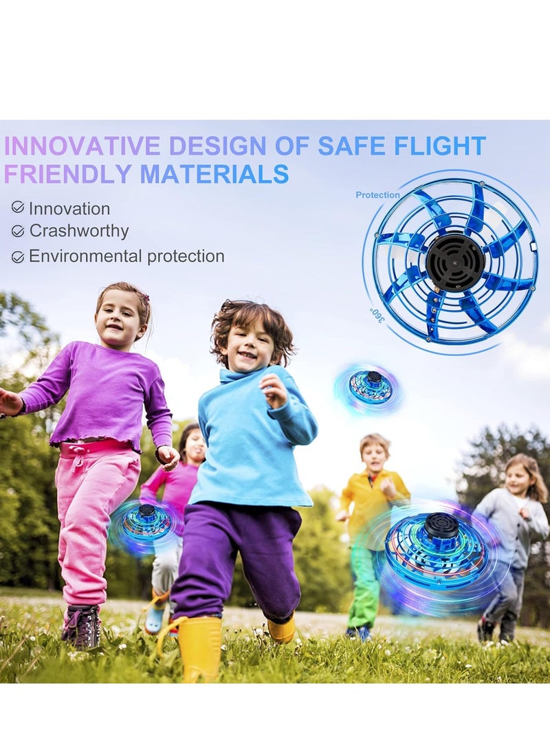MAGIC VAULT ألعاب فلاينج سبينر، طائرة بدون طيار صغيرة يتم التحكم فيها يدويًا، سبينر فيدجيت بوميرانج بإضاءة RGB، طائرة بدون طيار تدور 360 درجة، ألعاب الفضاء الطائر هدية للأطفال البالغين في الهواء الطلق في الداخل (أزرق) - Image 3