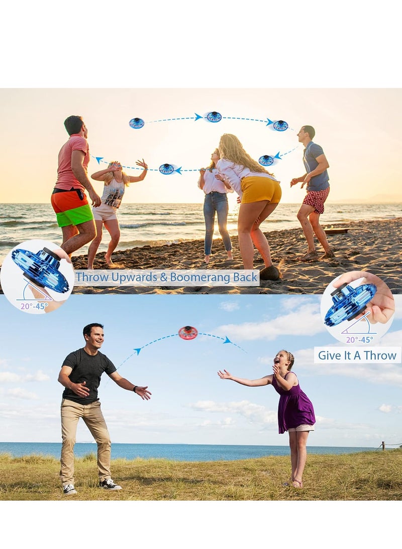 MAGIC VAULT ألعاب فلاينج سبينر، طائرة بدون طيار صغيرة يتم التحكم فيها يدويًا، سبينر فيدجيت بوميرانج بإضاءة RGB، طائرة بدون طيار تدور 360 درجة، ألعاب الفضاء الطائر هدية للأطفال البالغين في الهواء الطلق في الداخل (أزرق) - Image 5