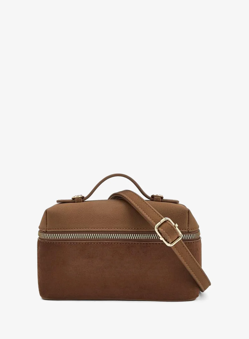 Solid Crossbody Bag With Detachable Strap