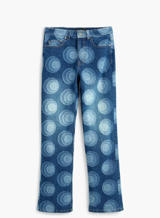 Desigual Blue Printed Slim Jeans for Women | Best Price UAE