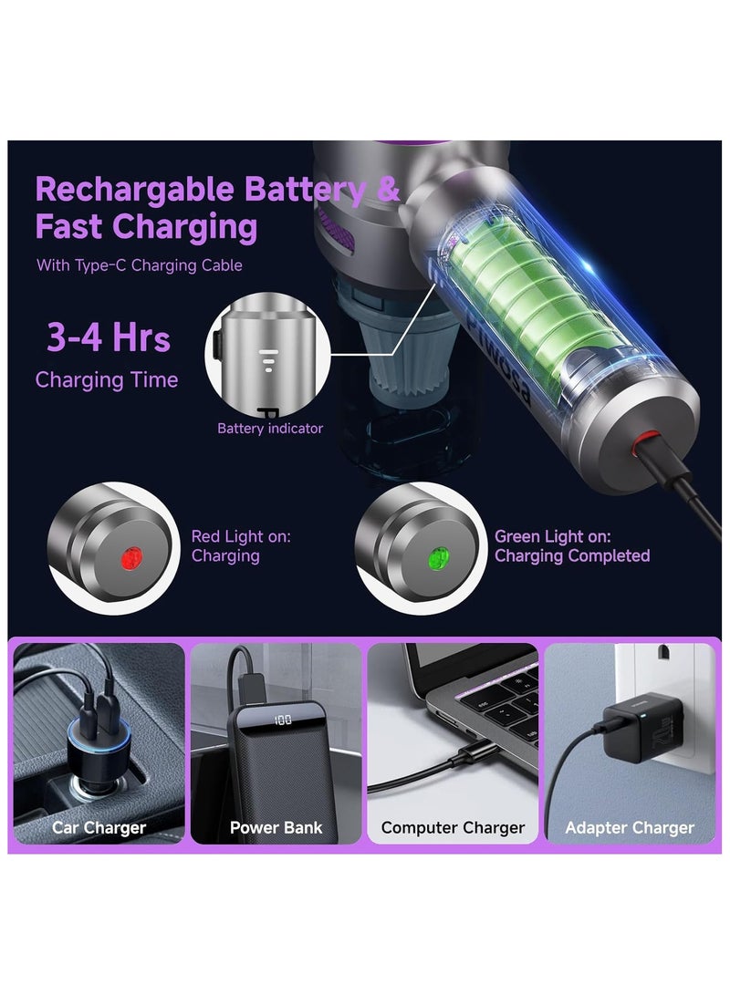 مورتيكو مكنسة كهربائية للسيارة من مورتيكو، مكنسة كهربائية صغيرة عالية الطاقة بقوة 22000 باسكال، مكنسة يدوية قابلة لإعادة الشحن، منفاخ هواء مضغوط لاسلكي محمول للسيارة والمنزل - Image 3