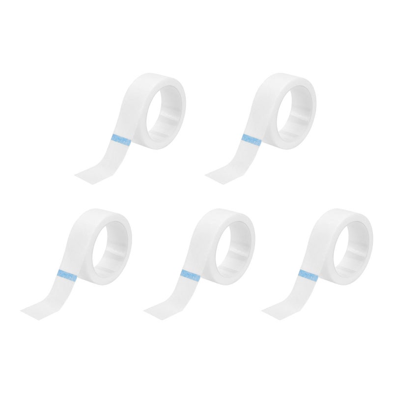 5 Rolls Breathable Adhesive Tape for Eyelash Grafting Easy Tearing Non-Woven Fabric for Eyelash Extension 1.2cm Wide 4.3 Meters Long - Image 1