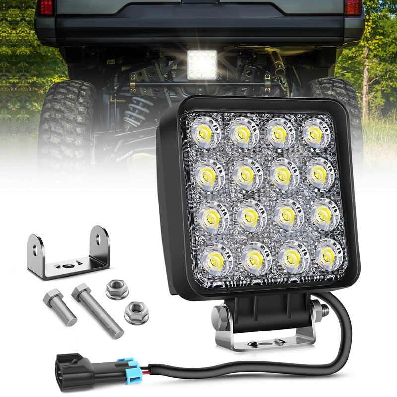 Nilight Ranger Backup Light 48W Flood Reverse Rear Lights Tractor LED Pod Lighting Plug and Play Kit Compatible with Polaris Ranger 1000 XP Crew 2018 2019 2020 2021 2022 2023 2024 - Image 2