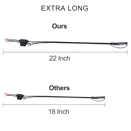 TOPDC 22" 10A Fused Ring Terminal 6 PCS Harness Quick Connect Extention Cord for Battery Charger/Maintainer - Image 2