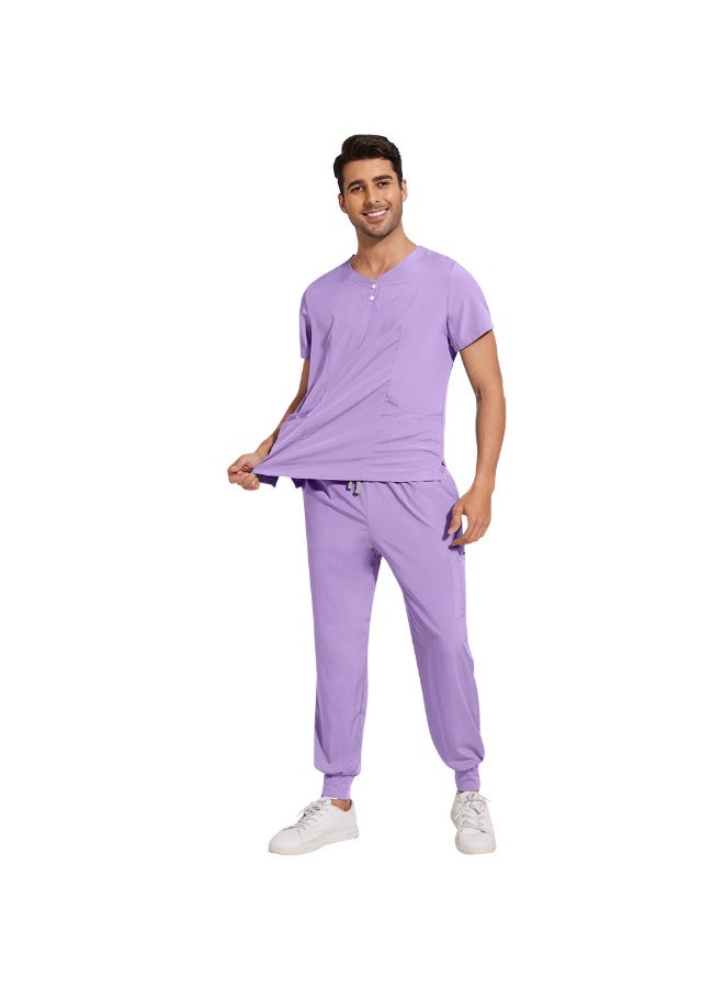NIBEMINENT 2-Piece Working Scrubs Set - Scrubs Uniform Top & Pants for Surgery SPA & Beauty Workwear - Image 1